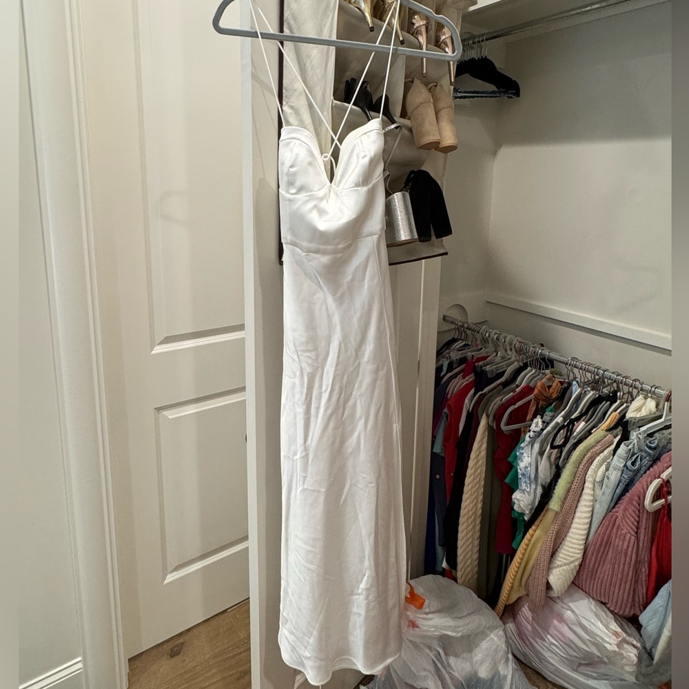 Zara Elegant White Strappy Dress